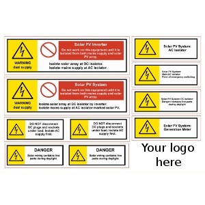 Set of MCS-compliant warning labels - your logo